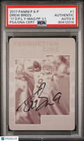 2017 Panini Plates & Patches Printing Plate Drew Brees  Mag. PP 1/1 PSA A Auto 8