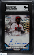 2023 Bowman Sterling Elly De La Cruz #PA-ED Pros. Autograph Wave Refractor SGC 9