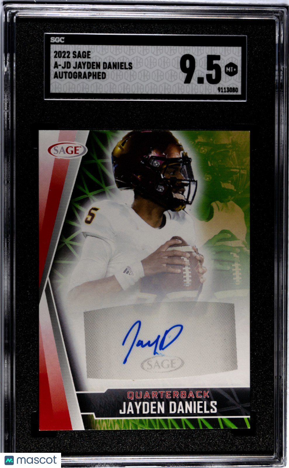 2022 Sage Jayden Daniels #A-JD Autograph SGC 9.5