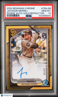 2024 Bowman Chrome  Rookie Auto Jackson Merrill #CRAJM Gold Refractor PSA 10