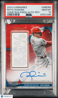 2023 Topps Luminaries Home Run Kings Autog Rhys Hoskins  Red /10 PSA 10