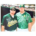 Giambi Brothers Signed Dual Signature Pose 3 Baseball 8x10 Photo (JSA)