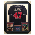 Tom Glavine Signed Atlanta Framed Vertical Layout Pro Edition Blue Jersey (JSA)