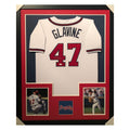 Tom Glavine Signed Atlanta Framed Vertical Layout Pro Edition White Jersey (JSA)