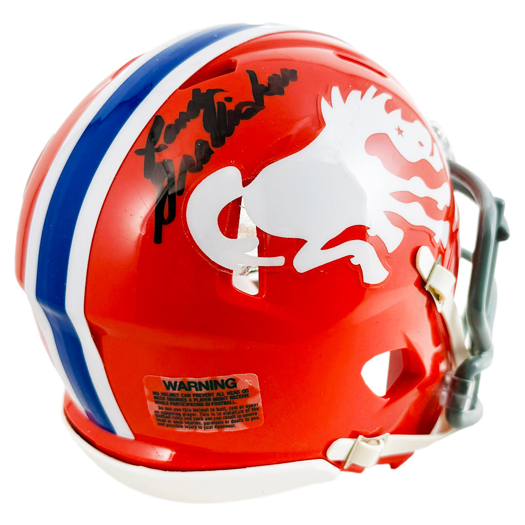 Randy Gradishar Signed Denver Broncos Throwback 1966 Speed Mini Football Helmet (JSA)