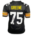 Joe Greene Signed HOF 87 Inscription Pittsburgh Black Football Jersey (Beckett)