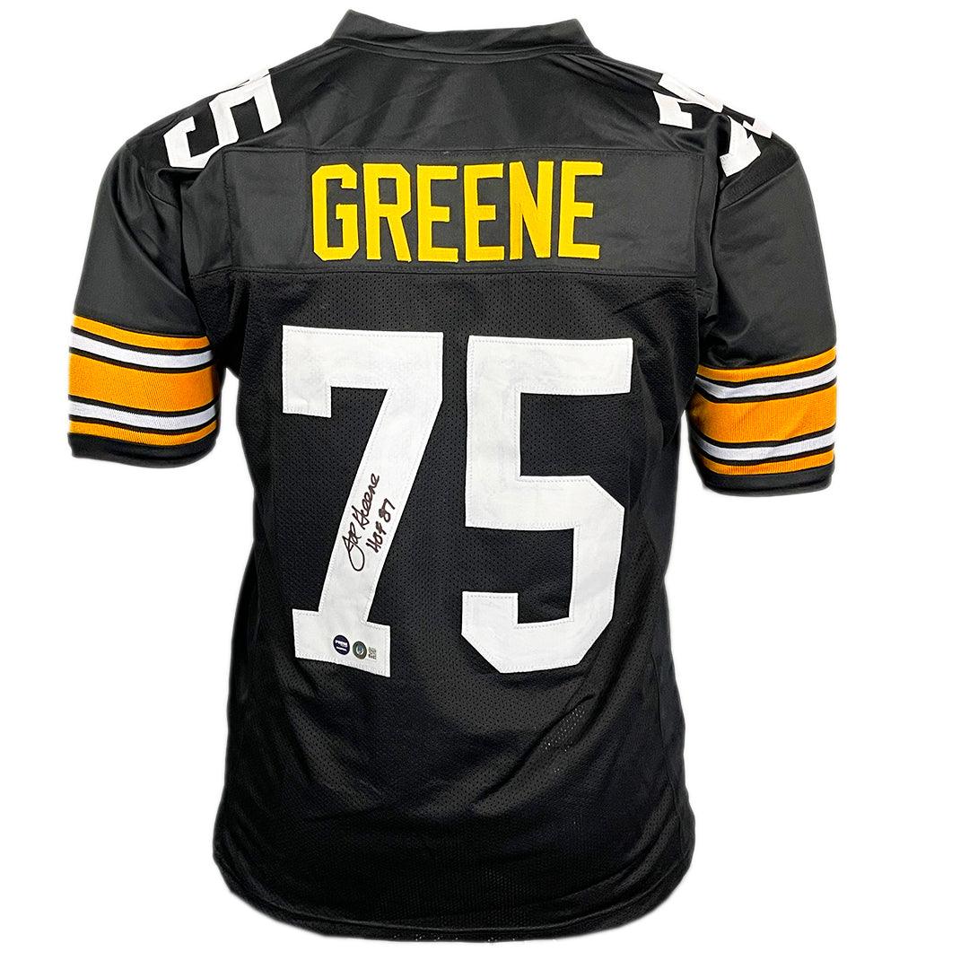Joe Greene Signed HOF 87 Inscription Pittsburgh Black Football Jersey (Beckett)
