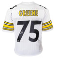 Joe Greene Signed HOF 87 Inscription Pittsburgh White Football Jersey (Beckett)