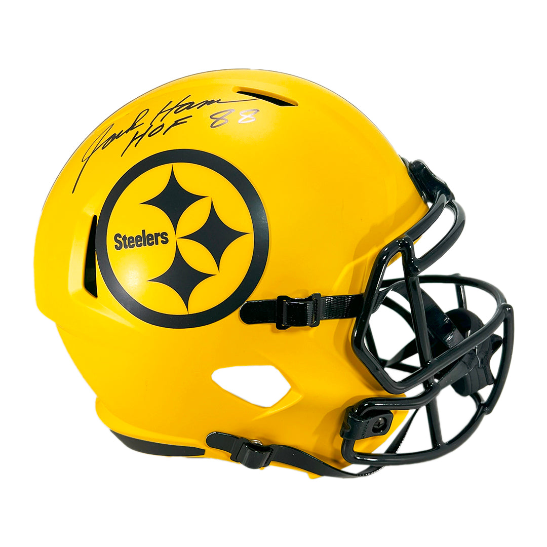 Jack Ham Signed HOF 88 Inscription Pittsburgh Steelers Rave Full-Size Replica Football Helmet (Beckett)