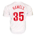 Cole Hamels Signed Philadelphia White Pinstripe Baseball Jersey (Beckett)