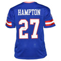 Rodney Hampton Signed New York Blue Football Jersey (JSA)