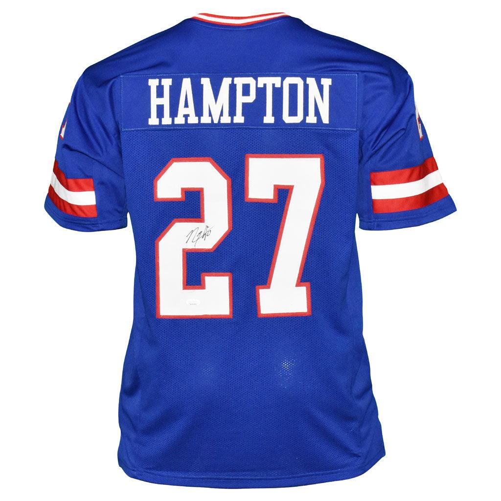 Rodney Hampton Signed New York Blue Football Jersey (JSA)