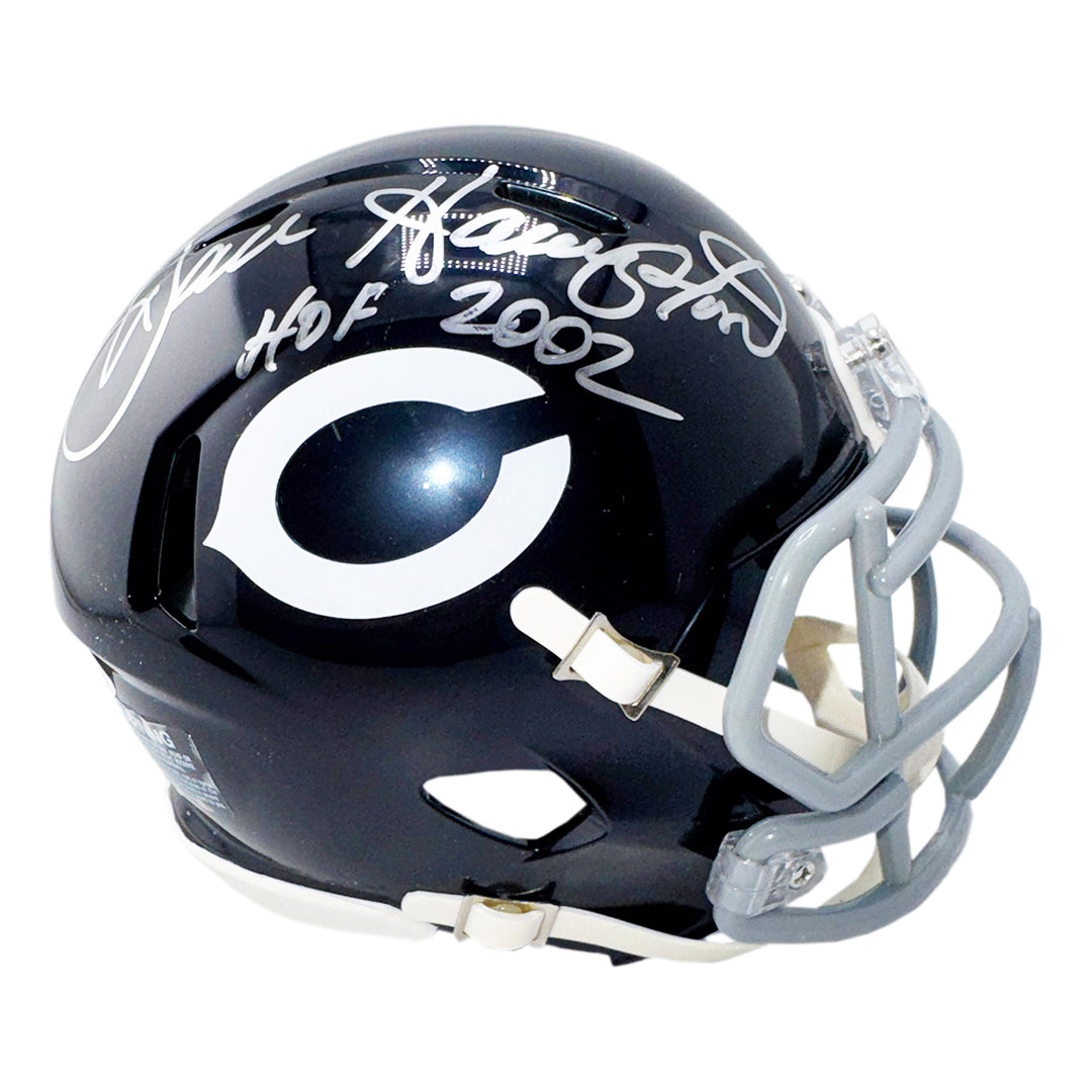 Dan Hampton Signed HOF 2002 Inscription Chicago Bears Throwback 62-73 Speed Mini Football Helmet (JSA)