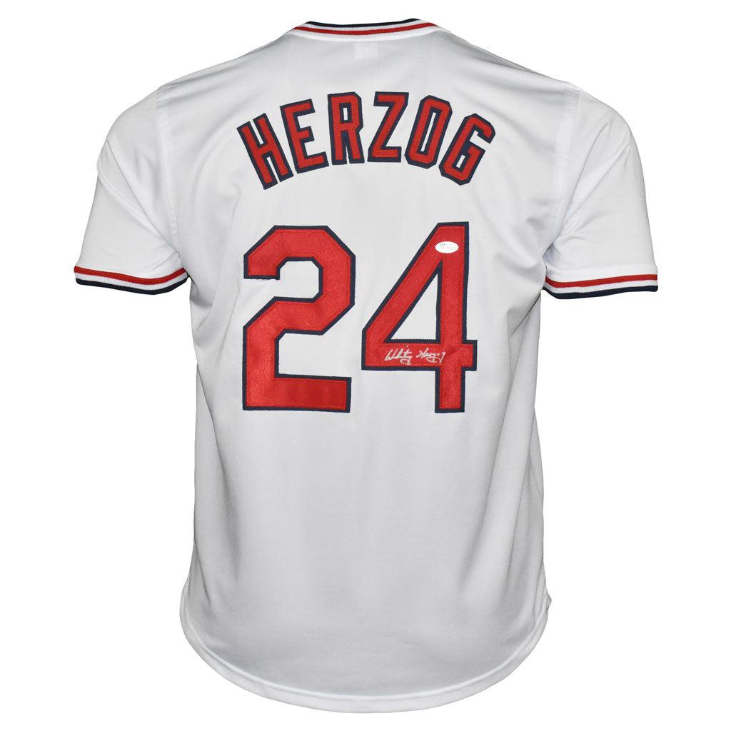 Whitey Herzog Signed St. Louis White Baseball Jersey (JSA)