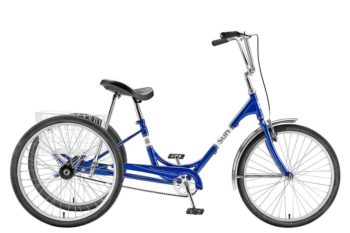 Sun Bicycles Miami Sun 24" Wheeled Single Speed Traditional Trike (Blue)