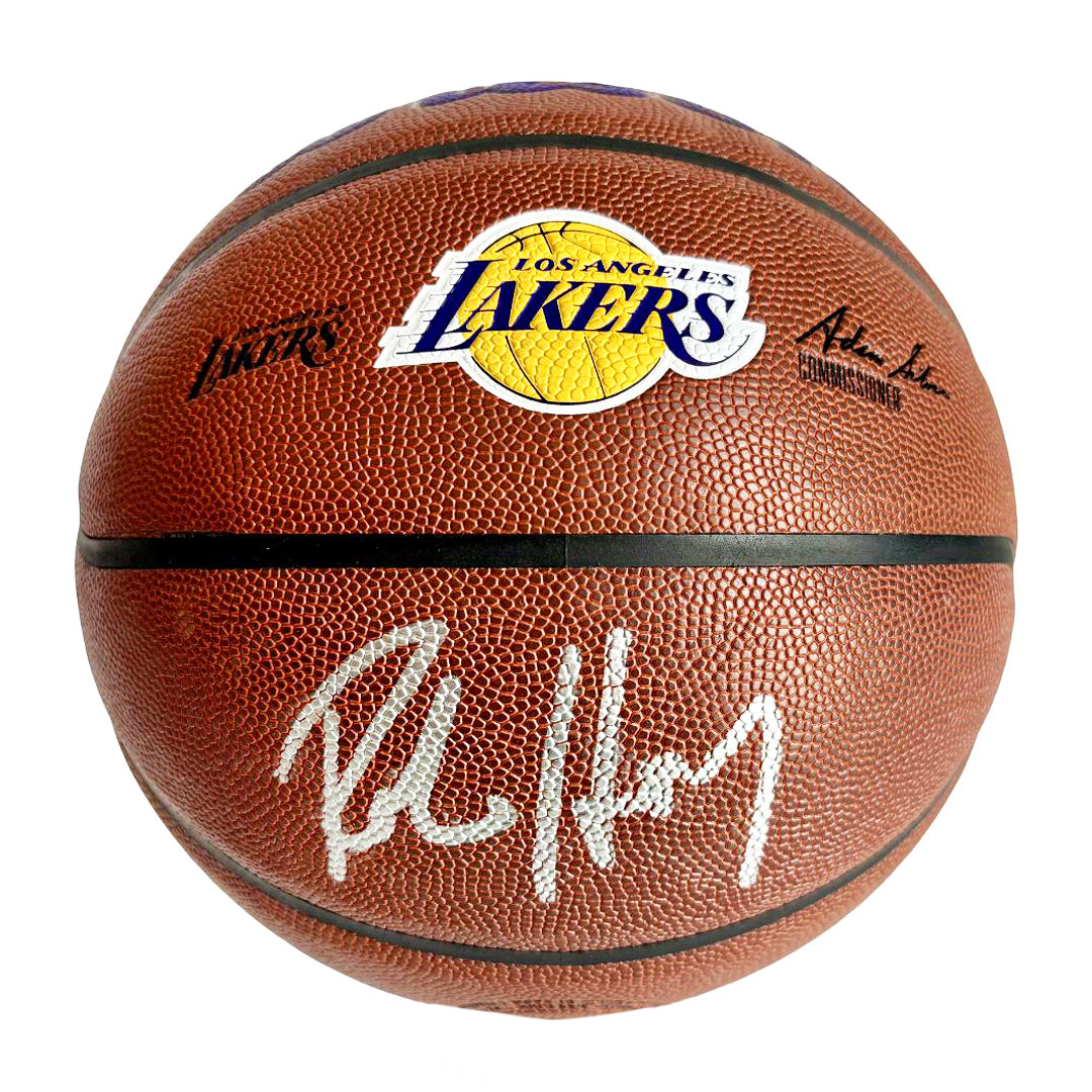 Robert Horry Signed Los Angeles Lakers NBA Team Logo Basketball (JSA)