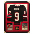 Bobby Hull Signed Chicago Framed Vertical Layout Pro Edition Black Jersey (JSA)