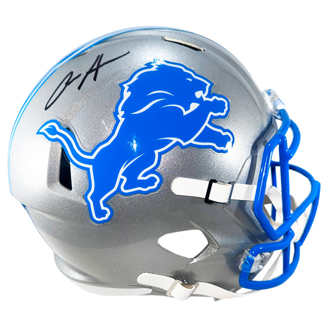Aidan Hutchinson Signed Detroit Lions Speed 2024 Full-Size Replica Football Helmet (Beckett)