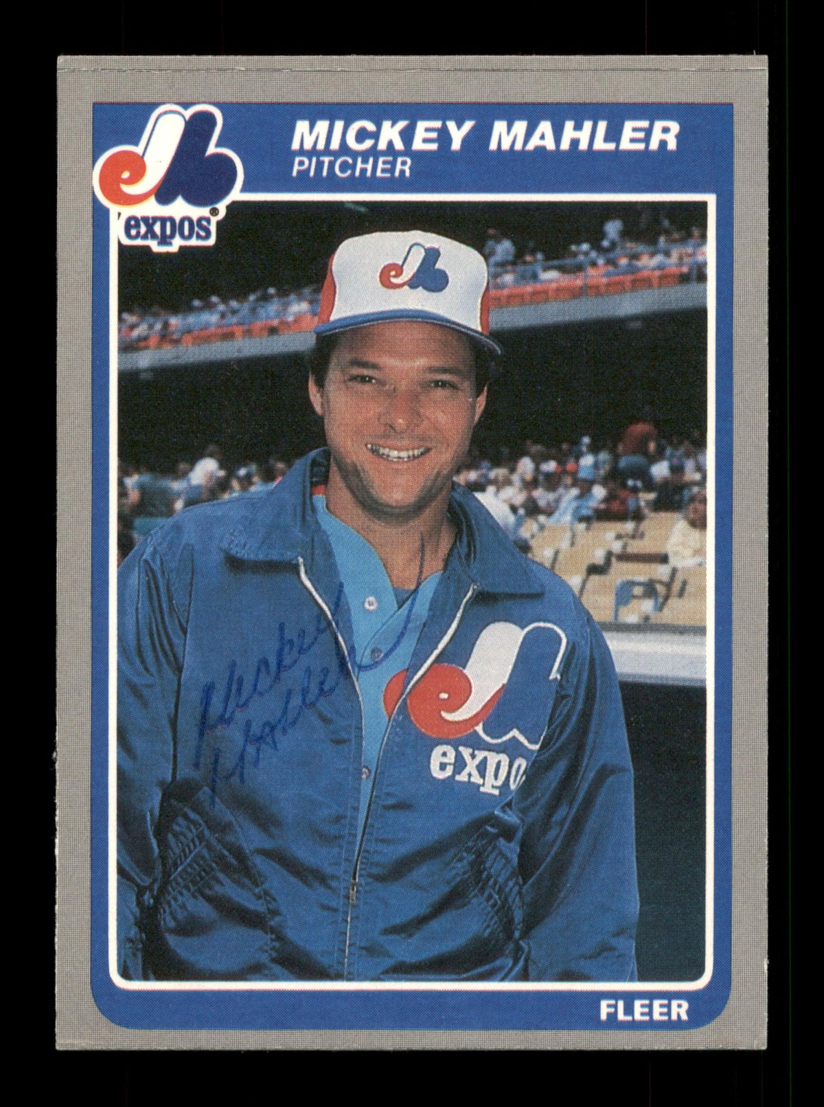 Mickey Mahler Autographed 1985 Fleer Update Card #U-77 Montreal Expos SKU #187972