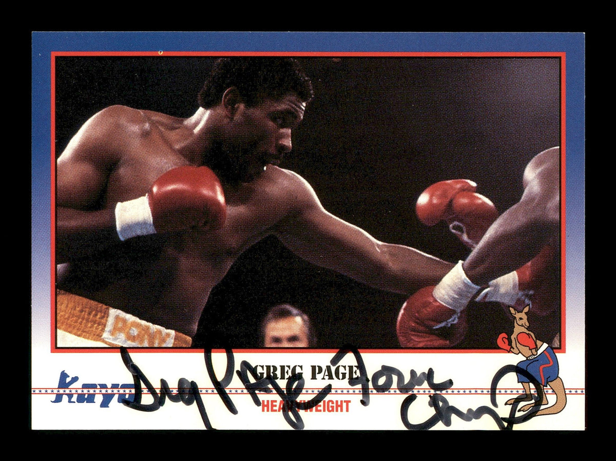 Greg Page Autographed 1991 Kayo Rookie Card #138 Four Champ SKU #167220