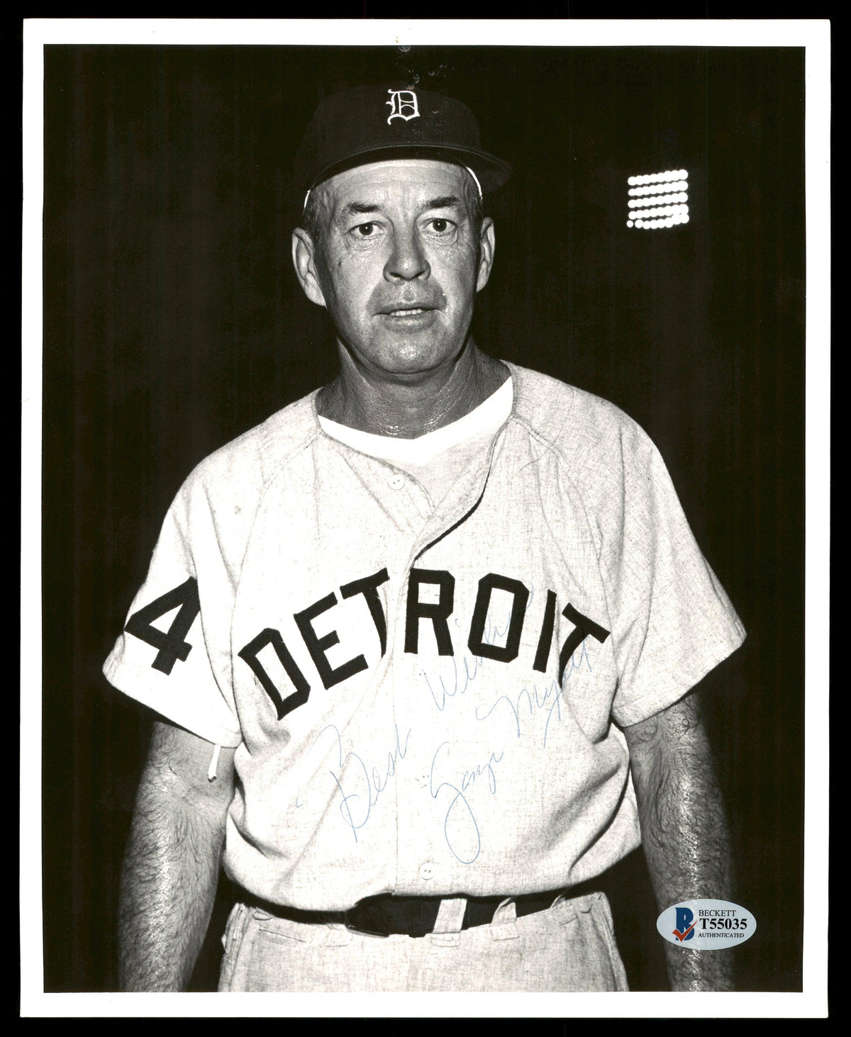 George Myatt Autographed 8x10 Photo Detroit Tigers "Best Wishes" Vintage Signature Beckett BAS #T55035