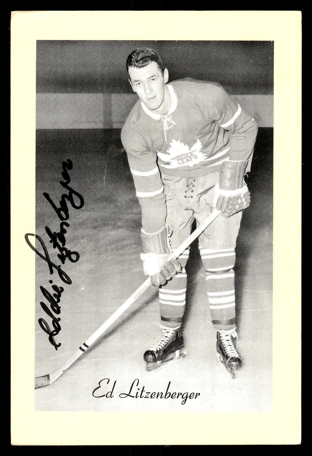 Ed "Eddie" Litzenberger Autographed 1944-63 Beehive Group 2 4.5x6.5 Photo Toronto Maple Leafs SKU #176680