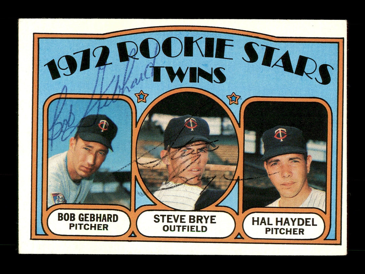 Bob Gebhard & Steve Brye Autographed 1972 Topps Rookie Card #28 Minnesota Twins SKU #167533