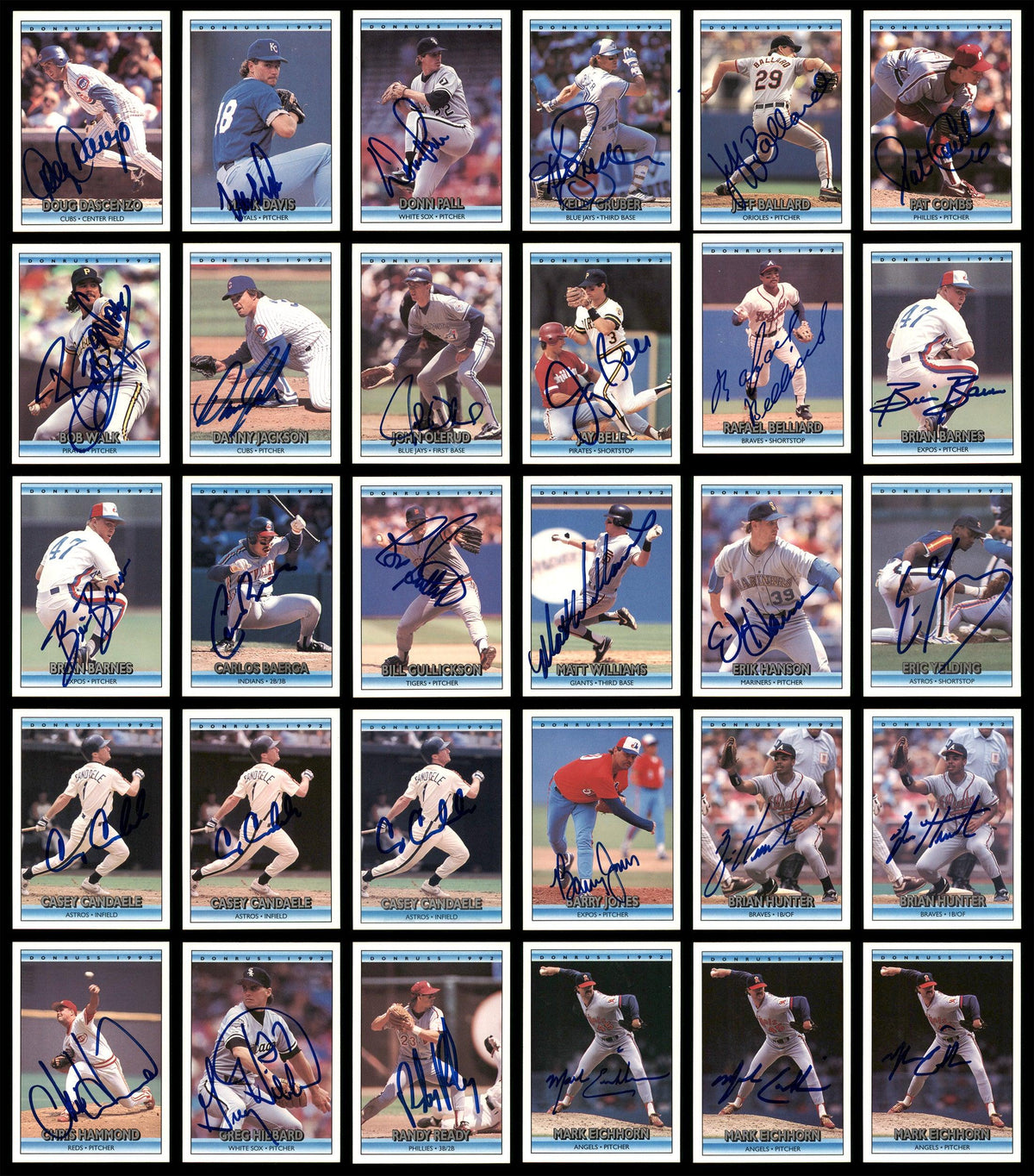 1992 Donruss Baseball Autographed Cards Lot Of 294 SKU #185533