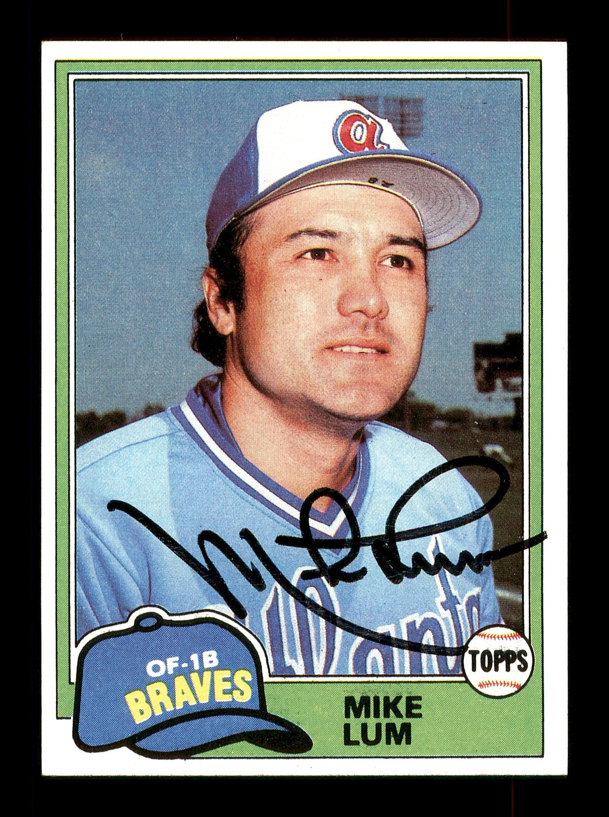 Mike Lum Autographed 1981 Topps Card #457 Atlanta Braves SKU #166575