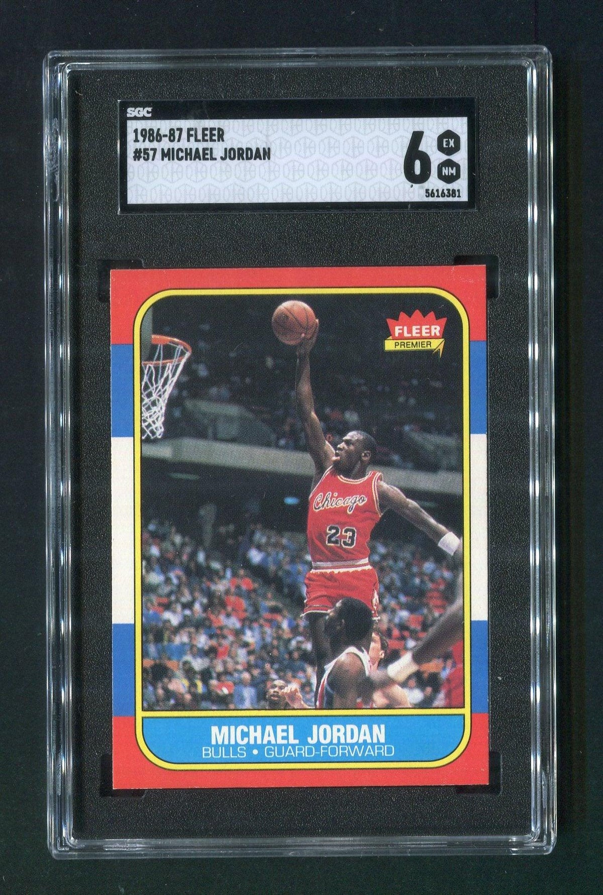 1986-87 Fleer #57 Michael Jordan Chicago Bulls SGC 6 Rookie Basketball Card