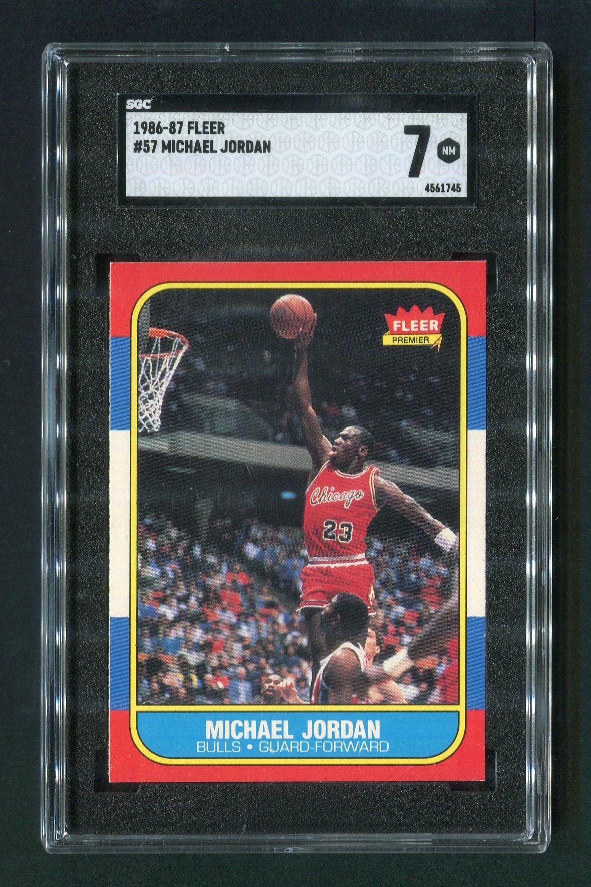1986-87 Fleer #58 Michael Jordan Chicago Bulls SGC 7 Rookie Basketball Card