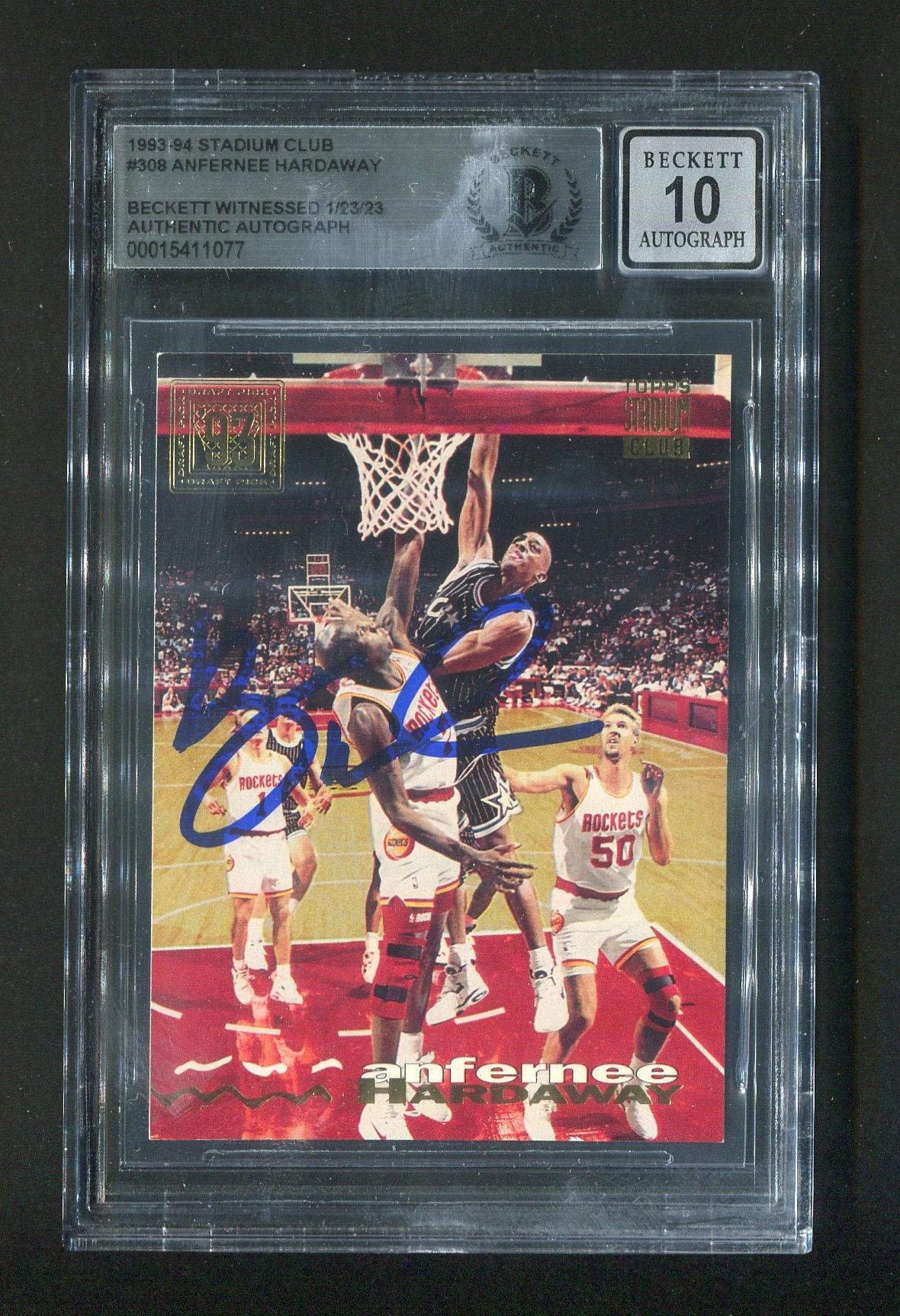 1993-94 Stadium Club #308 Anfernee Penny Hardaway BGS 10 Autograph Signed Rookie Card