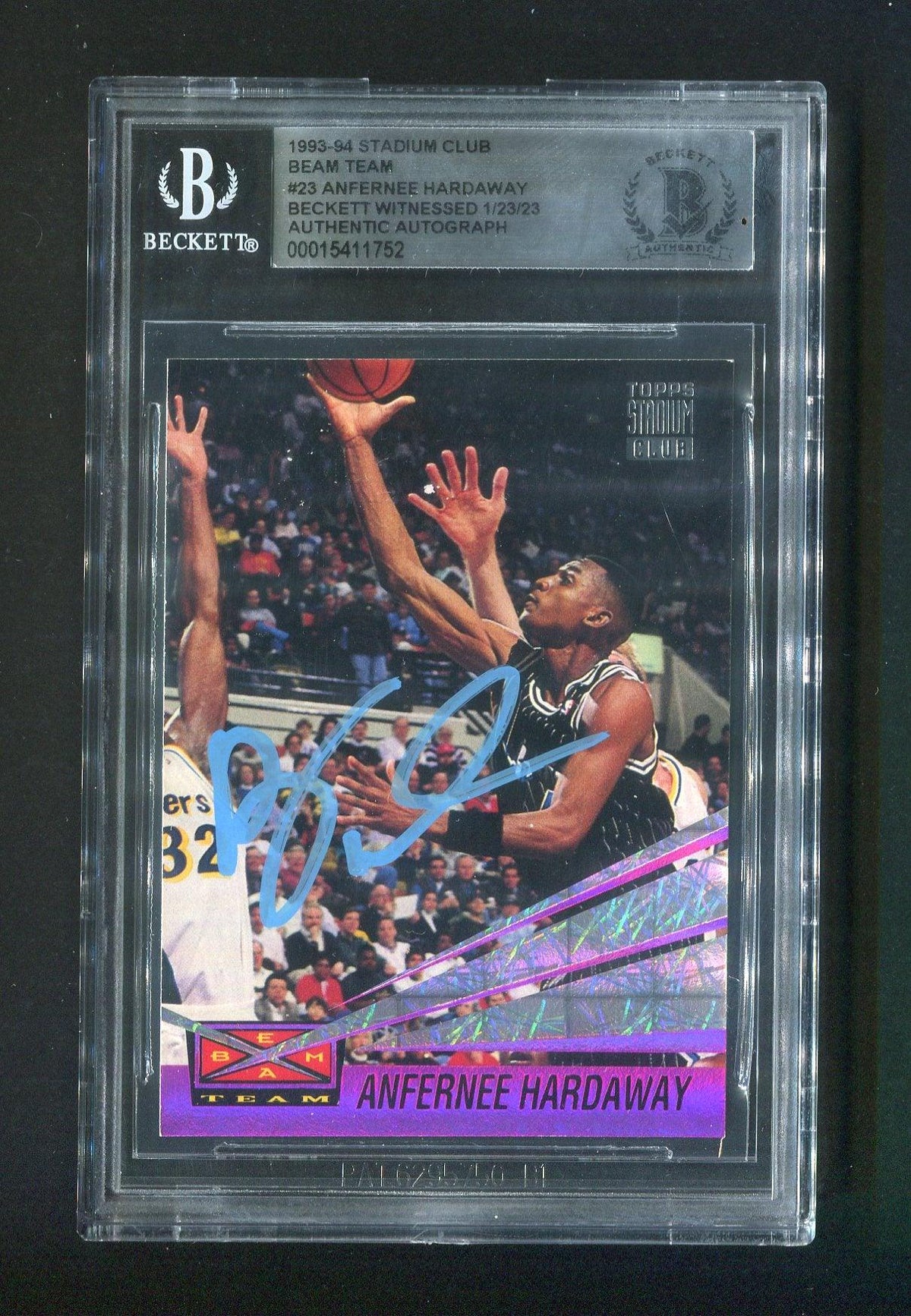 1993-94 Stadium Club #23 Anfernee Penny Hardaway BGS Authentic Autograph Signed Rookie BEAM TEAM Card