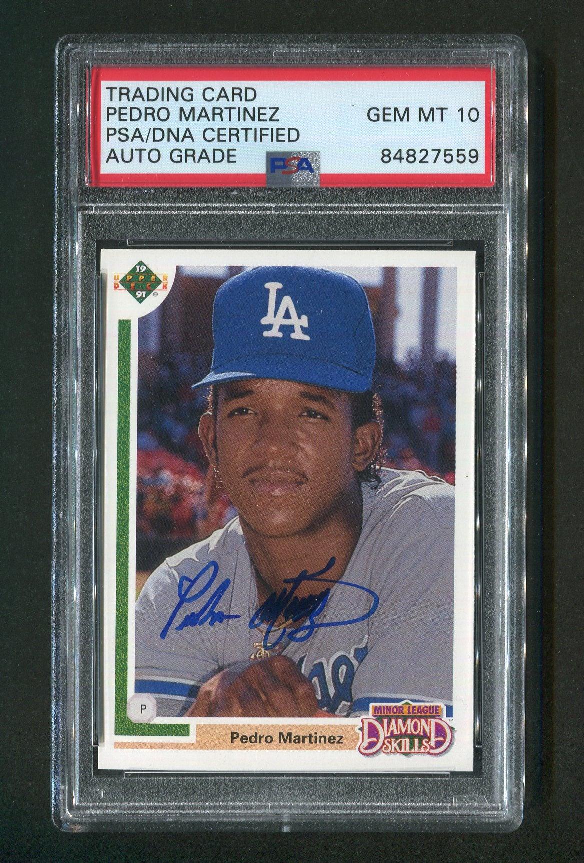 1991 Upper Deck #2F Pedro Martinez PSA 10 GEM MINT AUTO GRADE Signed Rookie Card