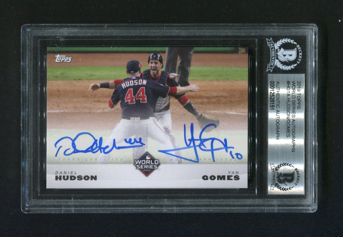 2019 Topps Daniel Hudson/Ryan Gomes #HG1A BGS World Series Signed Autographs Baseball Card
