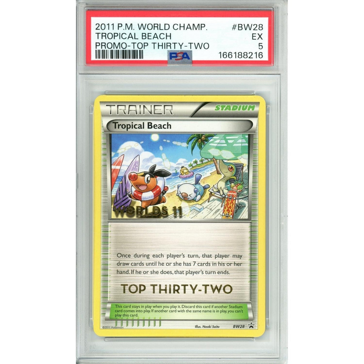 Pokemon Graded: Tropical Beach #BW28 Promo Top 32 (2011) PSA 5