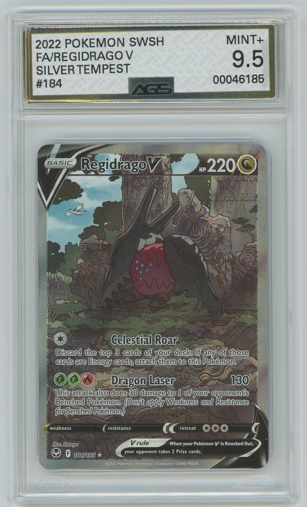 AGS (MINT+ 9.5) Regidrago V #184 - Silver Tempest (#00046185)
