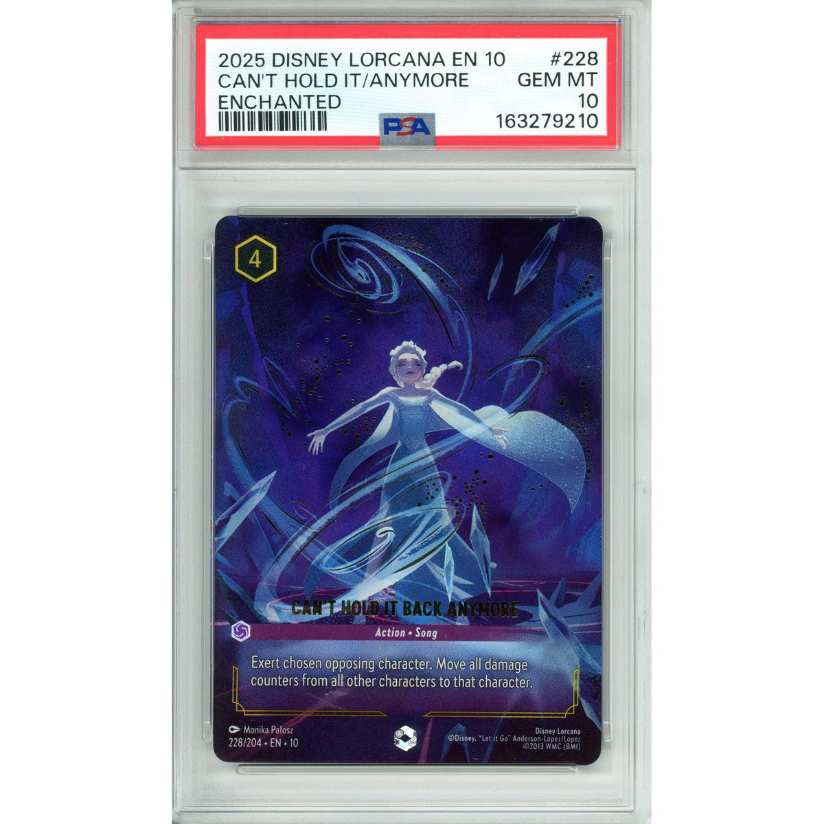 Lorcana Graded: Can't Hold It Back Anymore 228/204 Enchanted (2025) PSA 10
