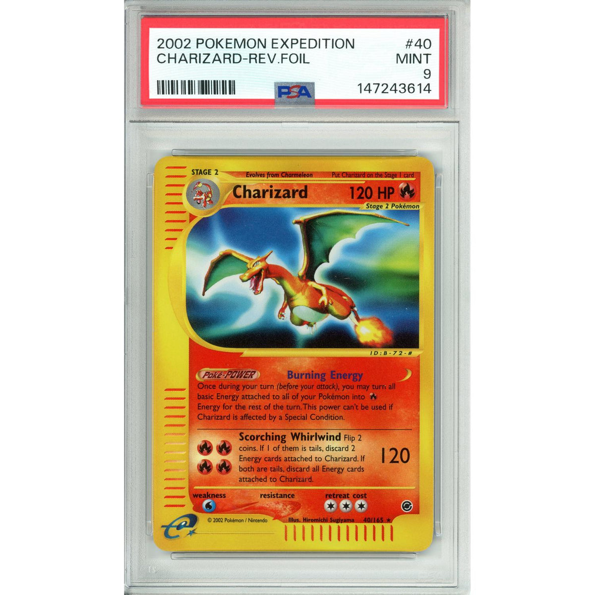 Pokemon Graded: Charizard 40/165 Expedition (2002) Reverse Foil PSA 9