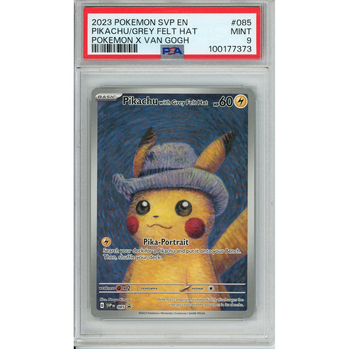 Pokemon Graded: Pikachu with Grey Felt Hat #85 Van Gogh Promo (2023) PSA 9