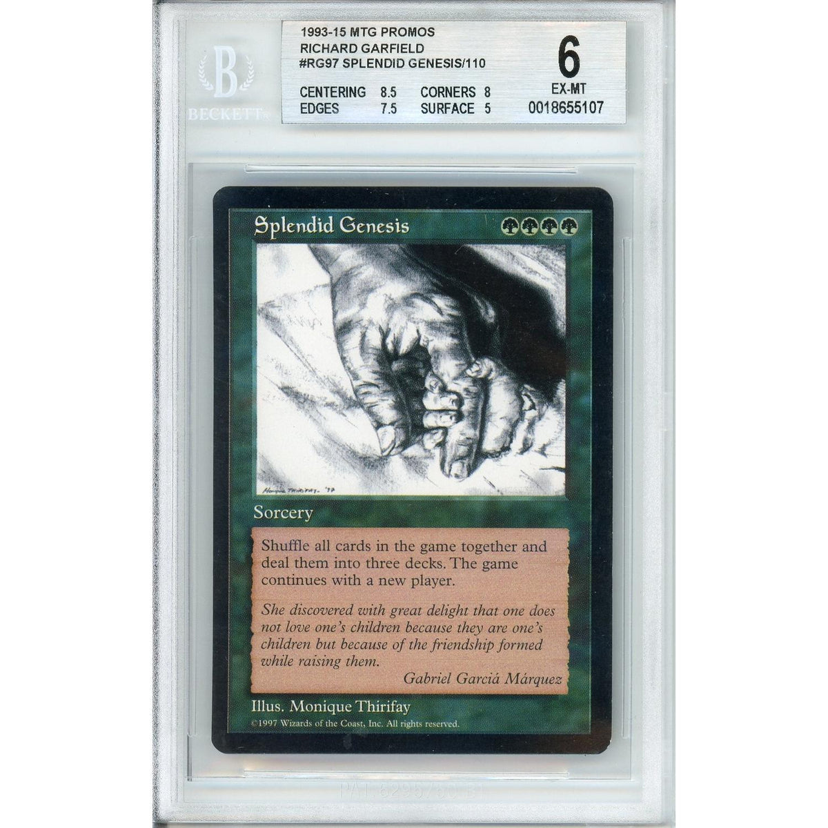 MTG Graded: Splendid Genesis #RG97 Richard Garfield Event (2015) Beckett 6