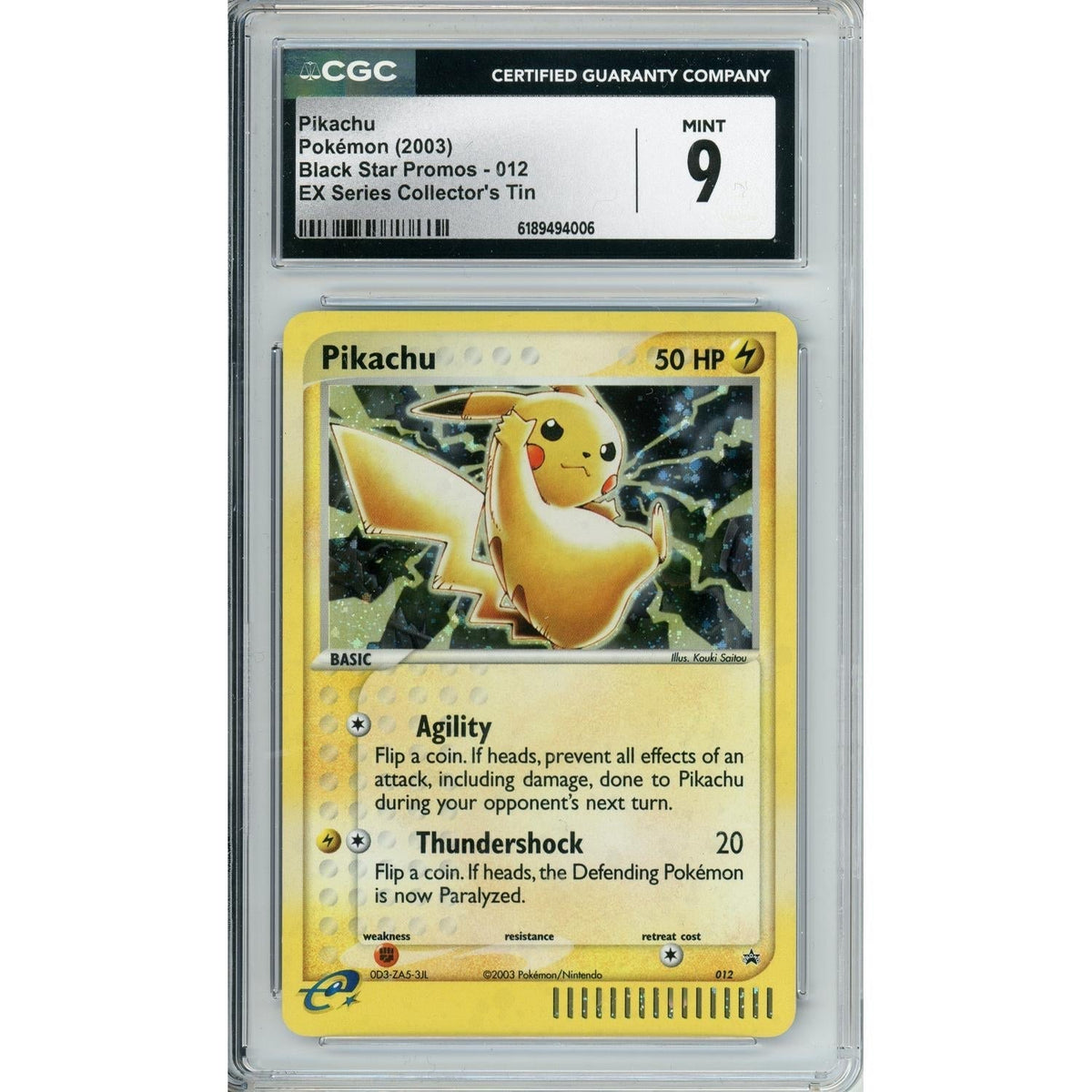 Pokemon Graded: Pikachu #12 EX Series Collector's Tin Promo (2003) CGC 9