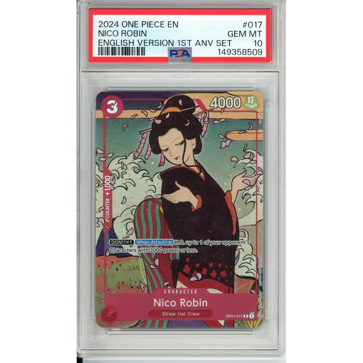 One Piece Graded: Nico Robin OP01-017 1st Anniversary Set (2024) PSA 10
