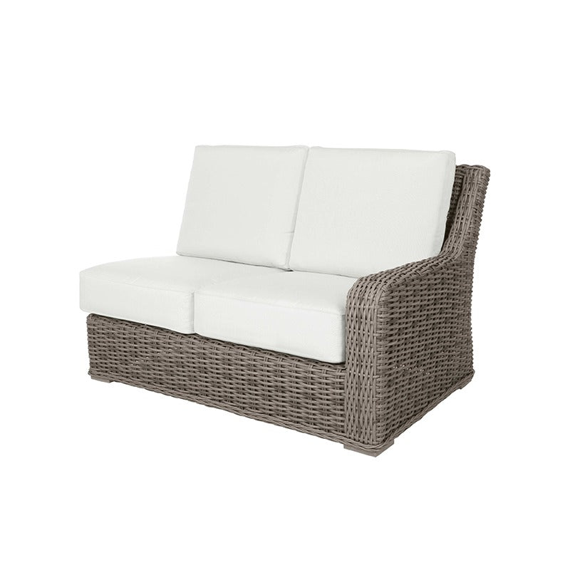 Laurent Loveseat Outdoor Patio Wicker Cushion Aluminum Lounge Sofa (Chestnut / D)