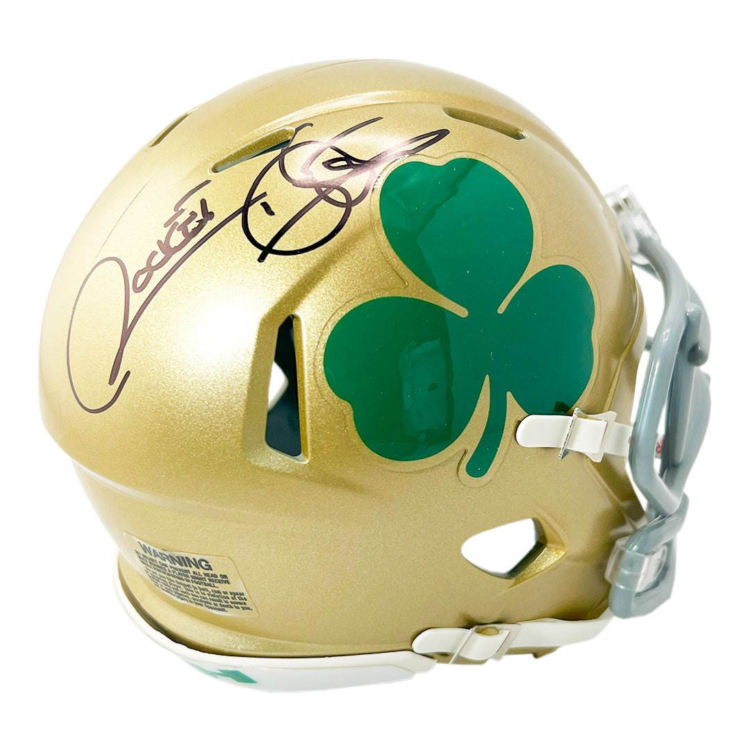 Rocket Ismail Signed Notre Dame Fighting Irish Shamrock Speed Mini Football Helmet (JSA)