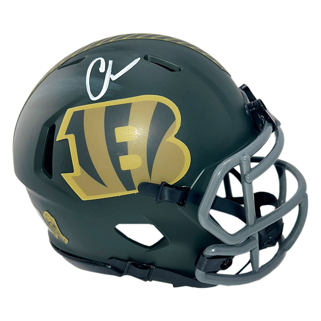 Chad Johnson Signed Cincinnati Bengals Salute 2025 Mini Football Helmet (JSA)