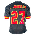 Larry Johnson Signed Kansas City Black Football Jersey (Beckett)