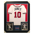 Chipper Jones Signed Atlanta Framed Vertical Layout Pro Edition White Jersey (Beckett)