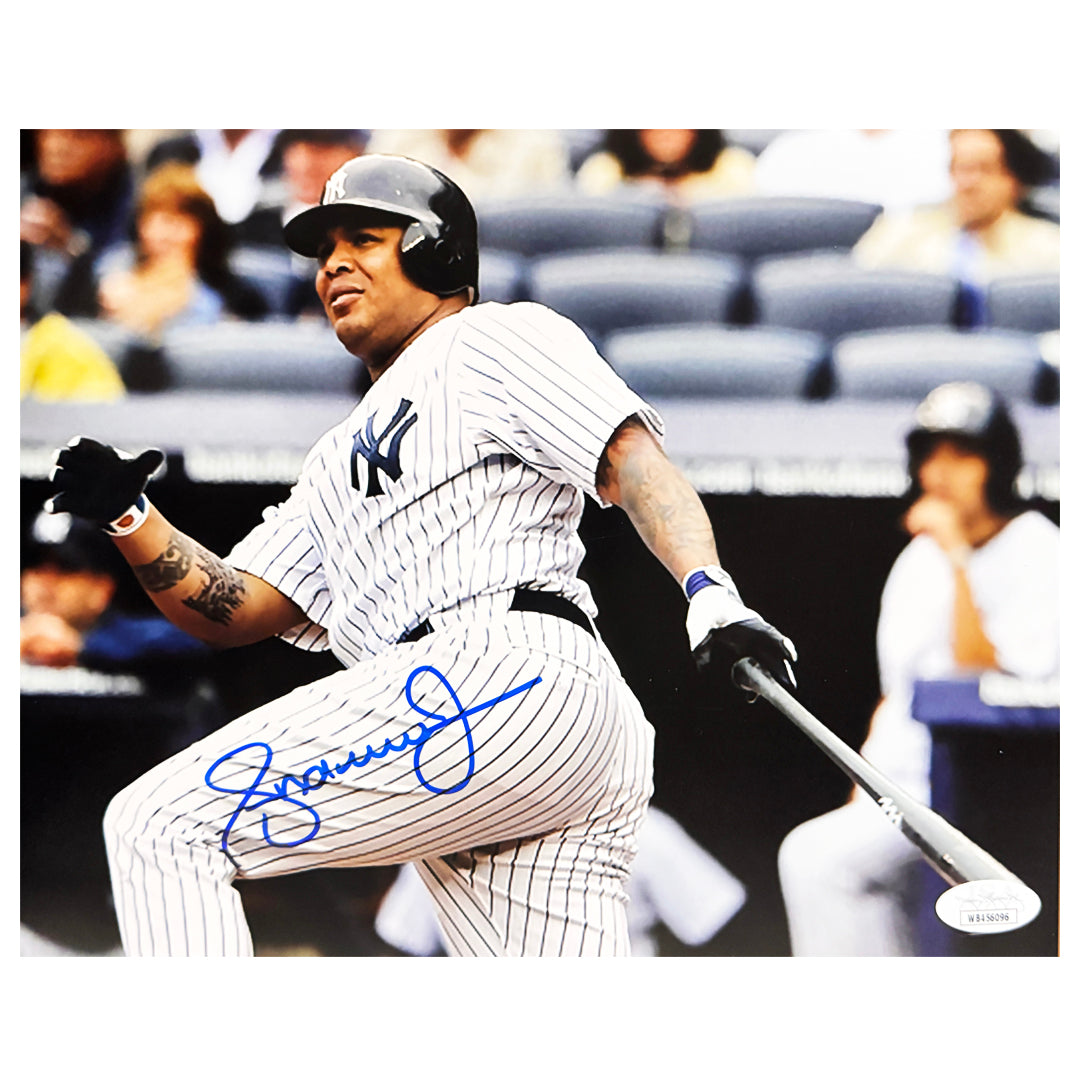 Andruw Jones Signed New York Pose 6 Baseball 8x10 Photo (JSA)