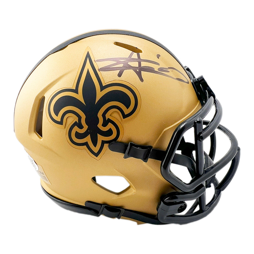 Alvin Kamara Signed New Orleans Saints Rave Mini Football Helmet (JSA)